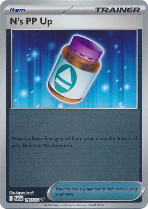 Ascended Heroes N’s PP Up #195/217 Reverse Holo