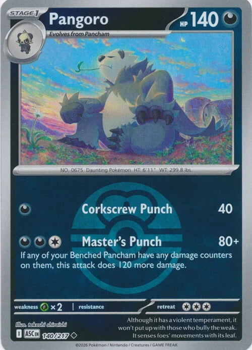 Ascended Heroes Pangoro #140/217 Pokeball Reverse Holo