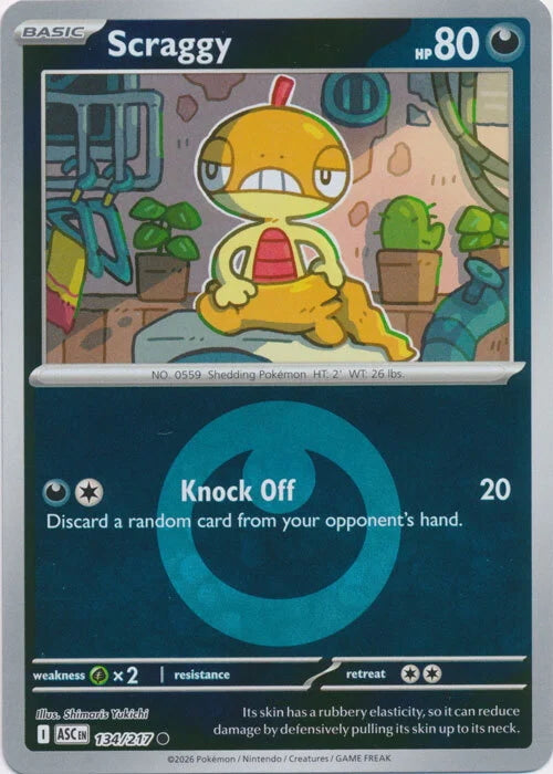 Ascended Heroes Scraggy #134/217 Reverse Holo