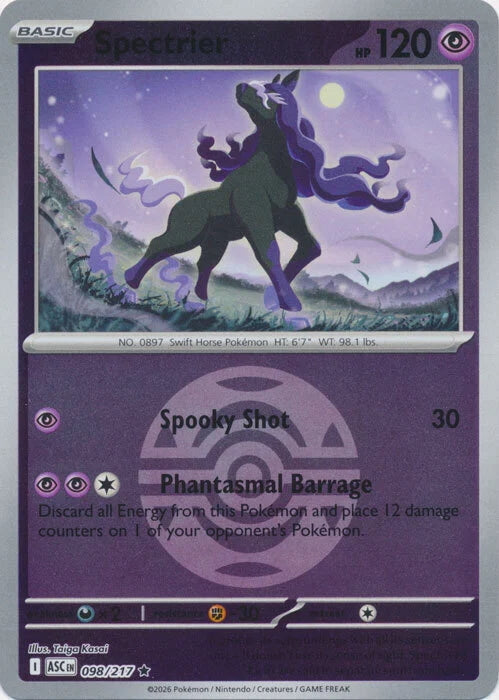 Ascended Heroes Spectrier #098/217 Pokeball Reverse Holo