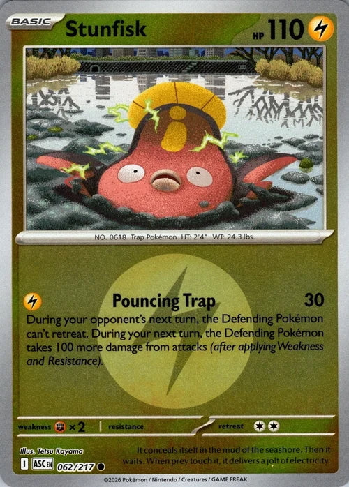 Ascended Heroes Stunfisk #062/217 Reverse Holo
