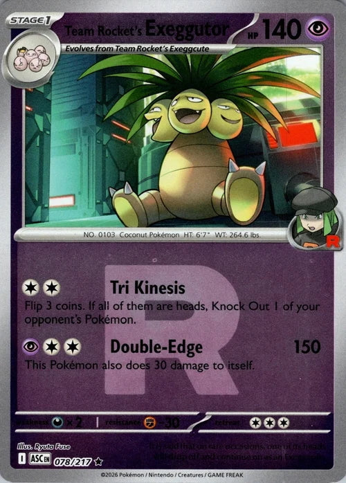 Ascended Heroes Team Rocket’s Exeggutor #078/217 Rocket Reverse Holo