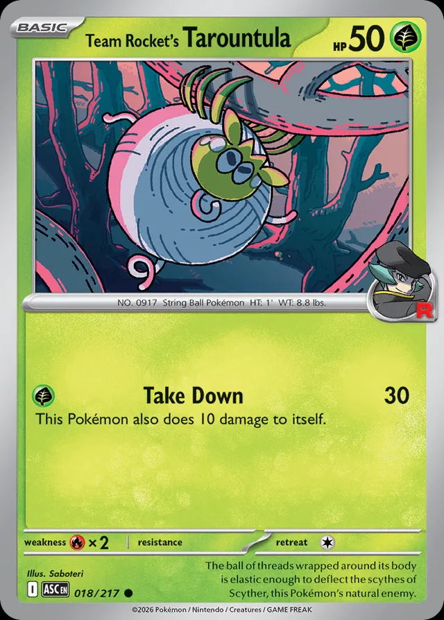 Ascended Heroes Team Rocket’s Tarountula #018/217