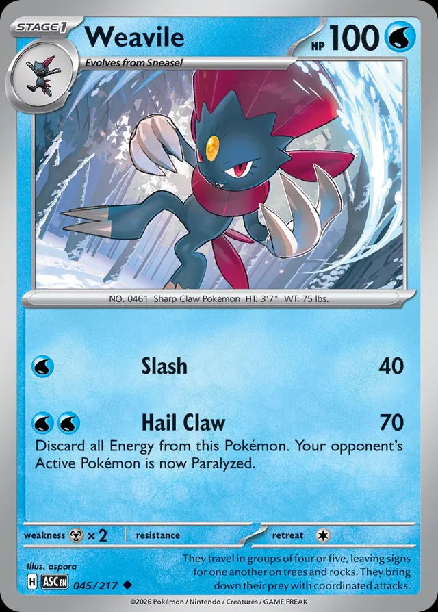 Ascended Heroes Weavile #045/217