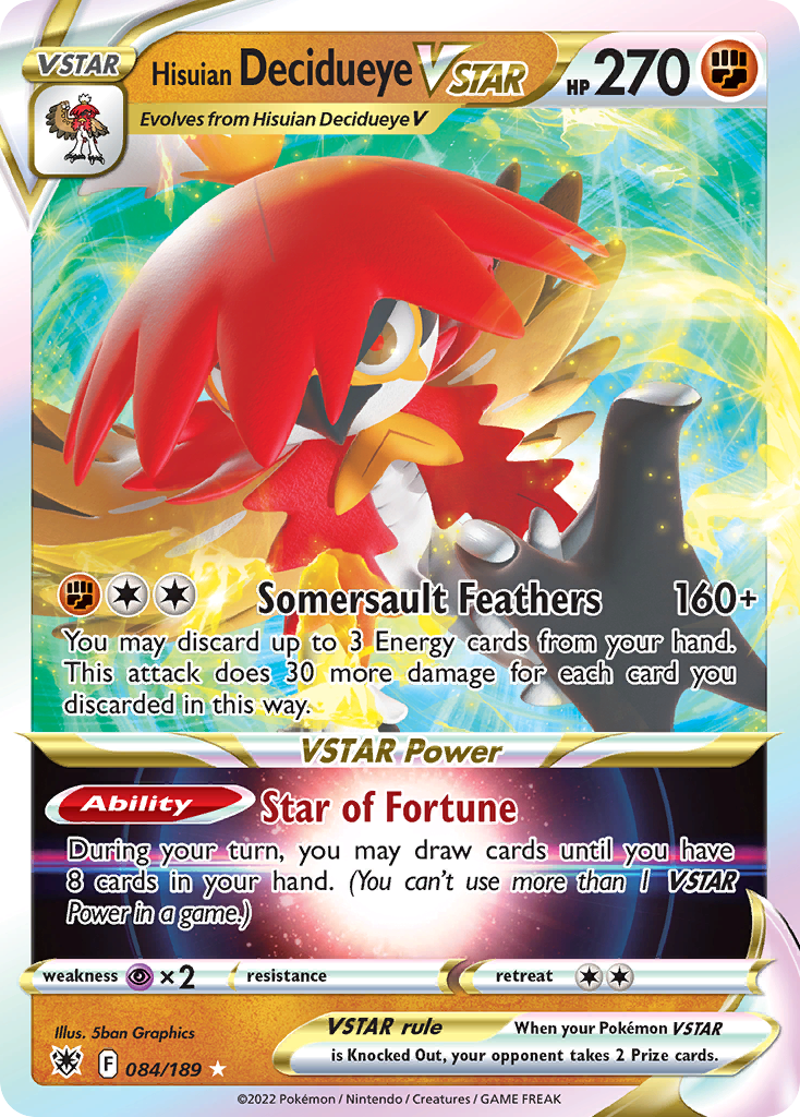 Astral Radiance Hisuian Decidueye VSTAR #84/189