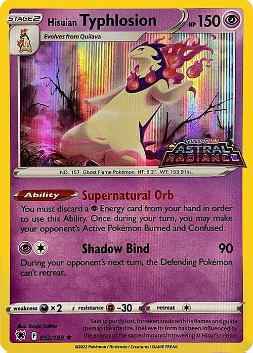 Astral Radiance Hisuian Typhlosion #52 Stamped Promo