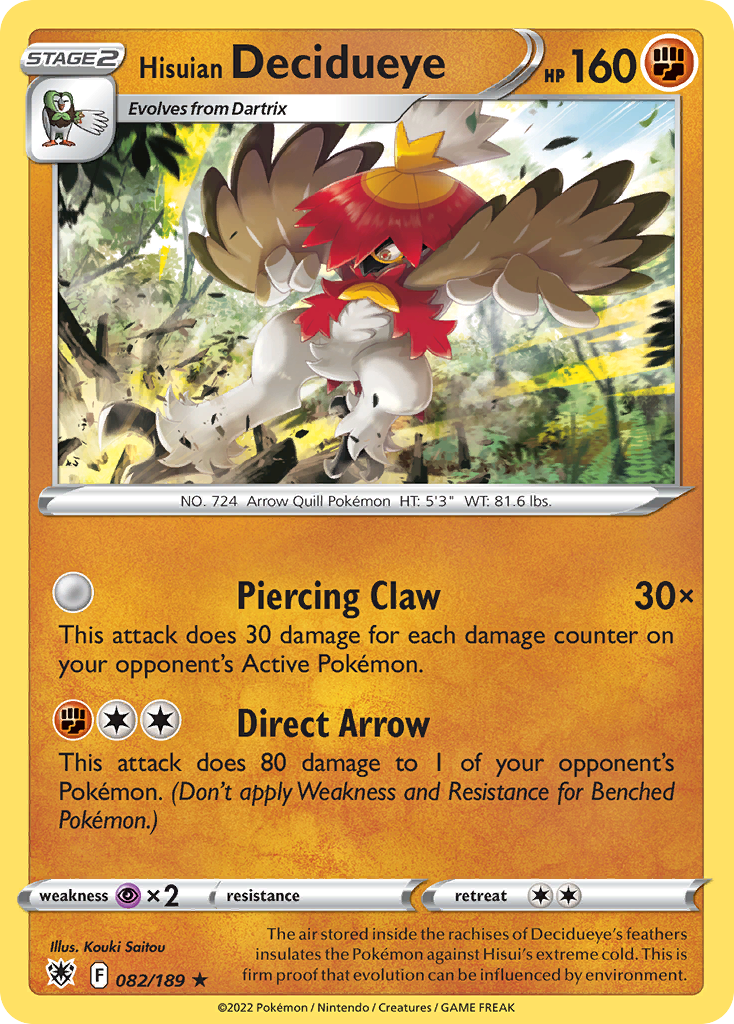 Astral Radiance Holo Hisuian Decidueye #82/189