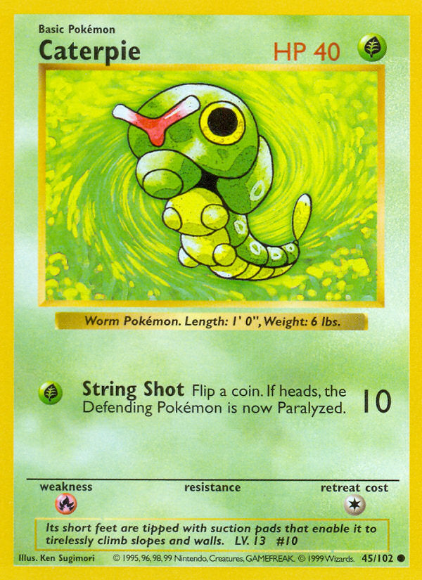 Base set Caterpie #45/102 shadowless