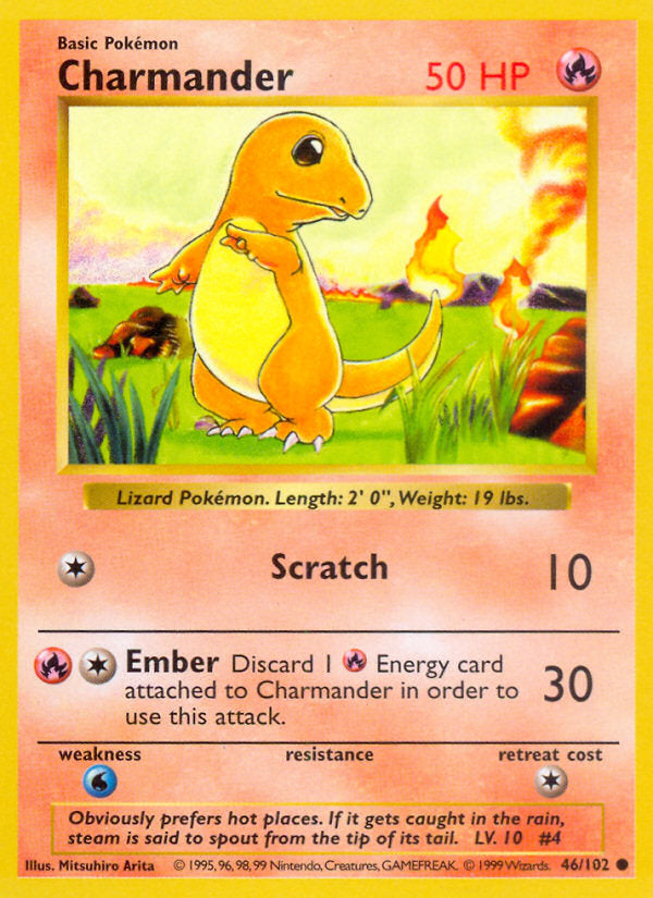 Base set Charmander #46/102 shadowless