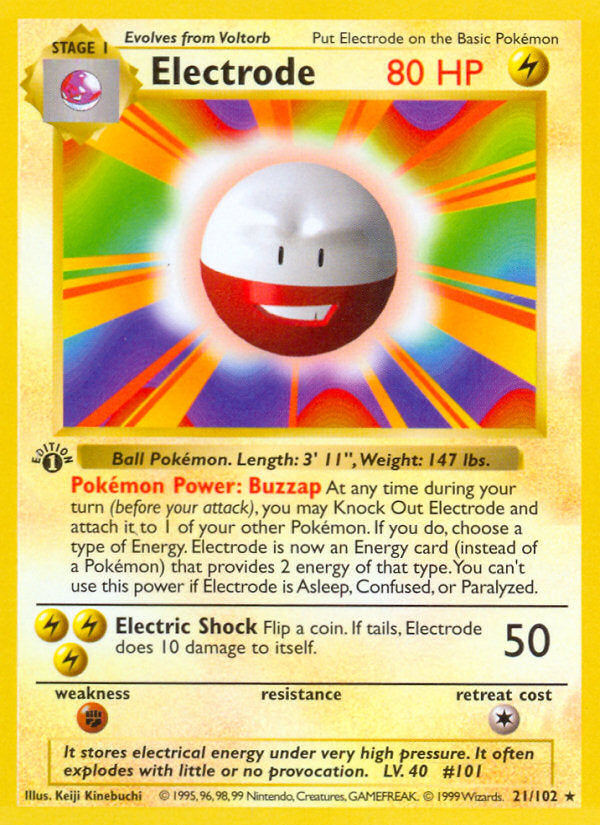 Base set Electrode #21/102 first edition
