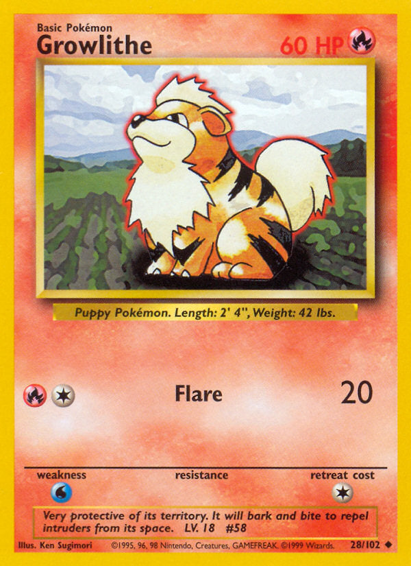 Base set Growlithe #28/102 unlimited