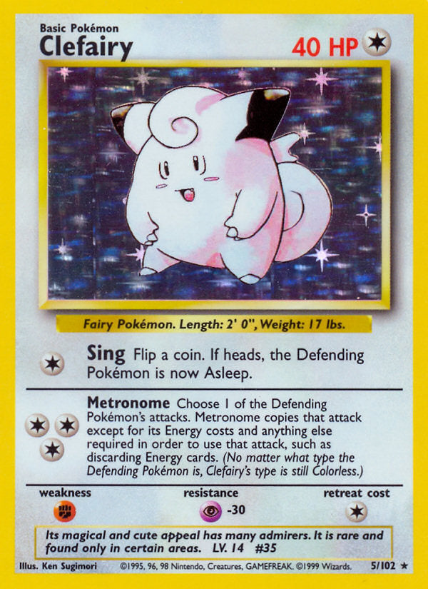 Base set Holo Clefairy #5/102 unlimited