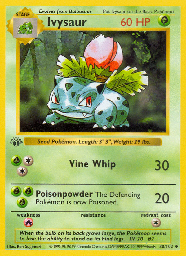 Base set Ivysaur #30/102 first edition