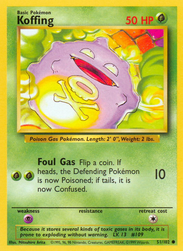 Base set Koffing #51/102 unlimited