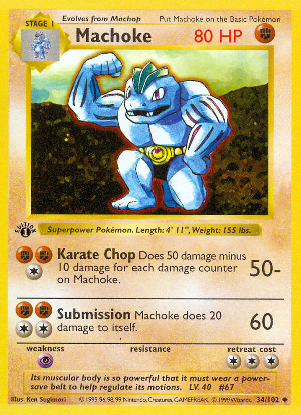 Base set Machoke #34/102 first edition