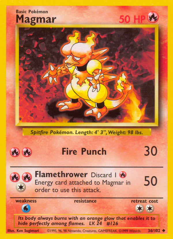 Base set Magmar #36/102 unlimited