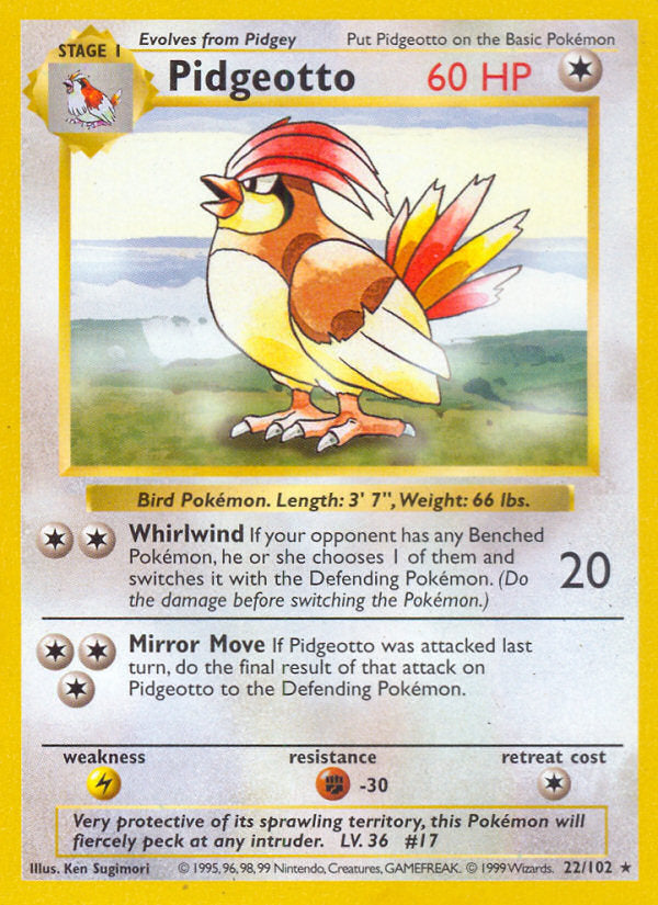 Base set Pidgeotto #22/102 shadowless