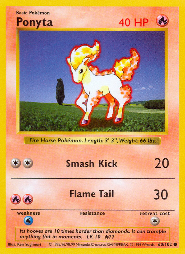 Base set Ponyta #60/102 shadowless
