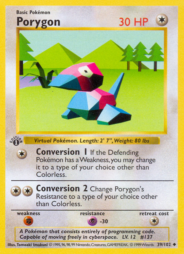Base set Porygon #39/102 first edition