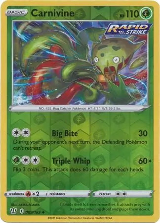 Battle Styles Carnivine #9/163 reverse holo