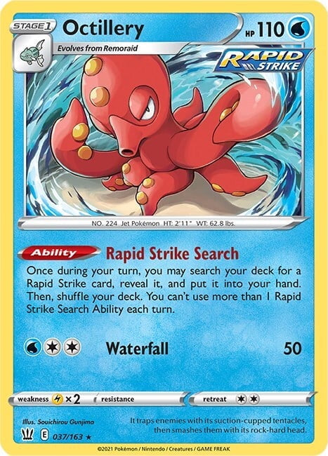 Battle Styles Holo Octillery #37/163