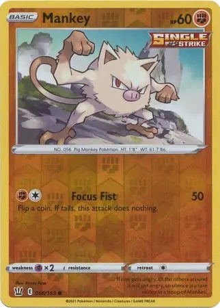 Battle Styles Mankey #66/163 reverse holo