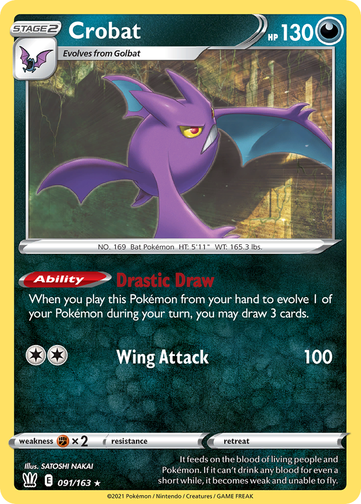 Battle Styles Non - Holo Crobat #91/163