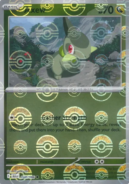 Black Bolt Axew #68/86 Pokeball Holo