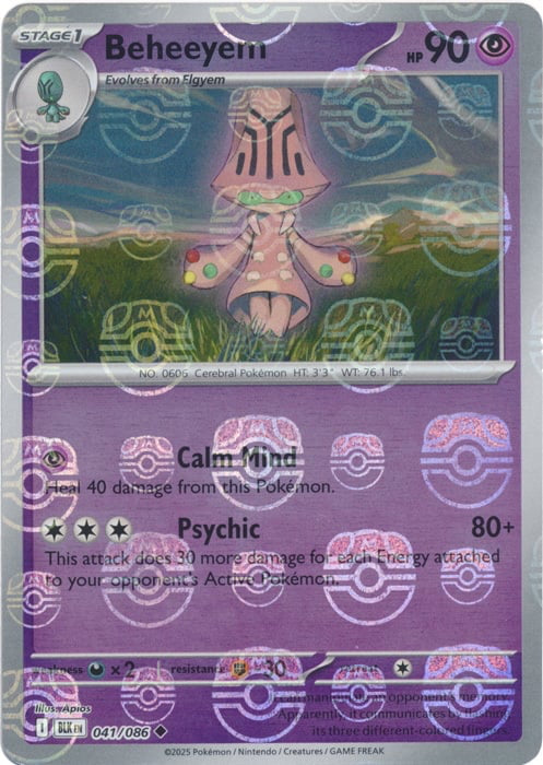 Black Bolt Beheeyem #41/86 Masterball Holo