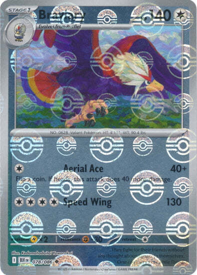 Black Bolt Braviary #78/86 Pokeball Holo