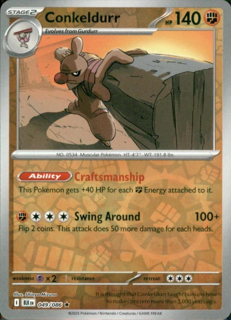 Black Bolt Conkeldurr #49/86 reverse holo
