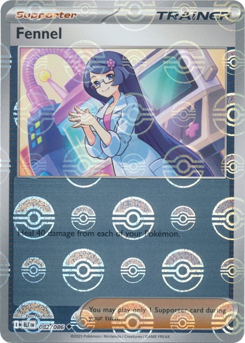 Black Bolt Fennel #82/86 Pokeball Holo