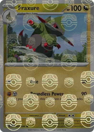 Black Bolt Fraxure #69/86 Masterball Holo