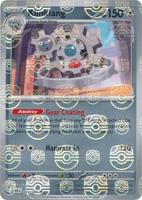 Black Bolt Klinklang #63/86 Masterball Holo