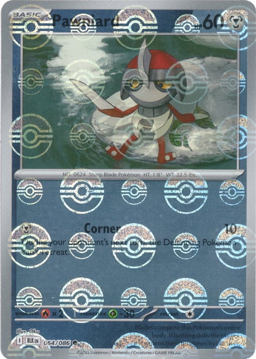 Black Bolt Pawniard #64/86 Pokeball Holo