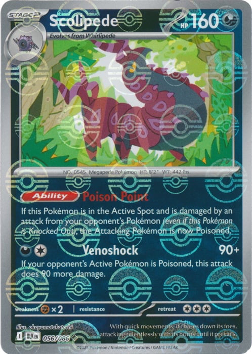 Black Bolt Scolipede #56/86 Pokeball Holo