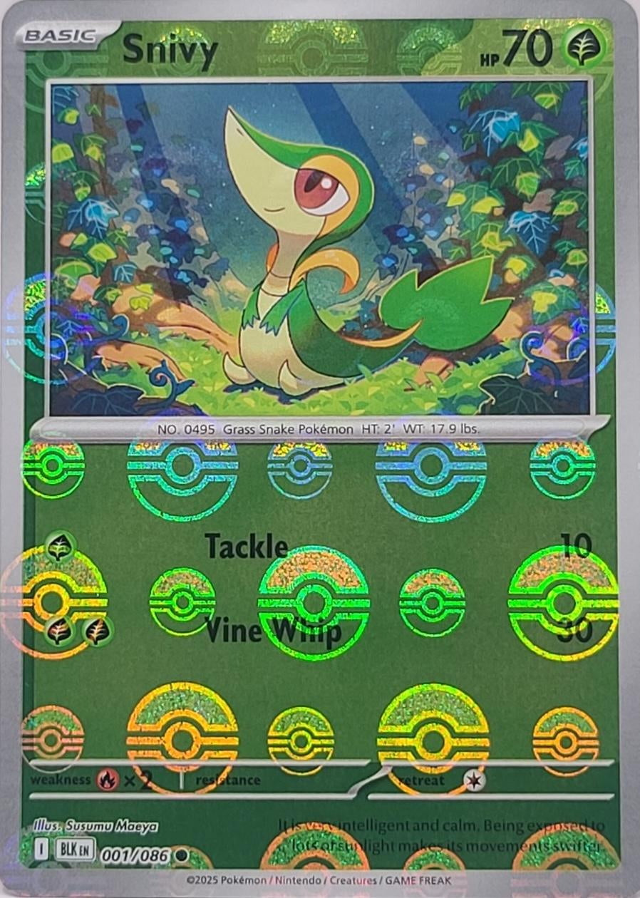 Black Bolt Snivy #1/86 Pokeball Holo