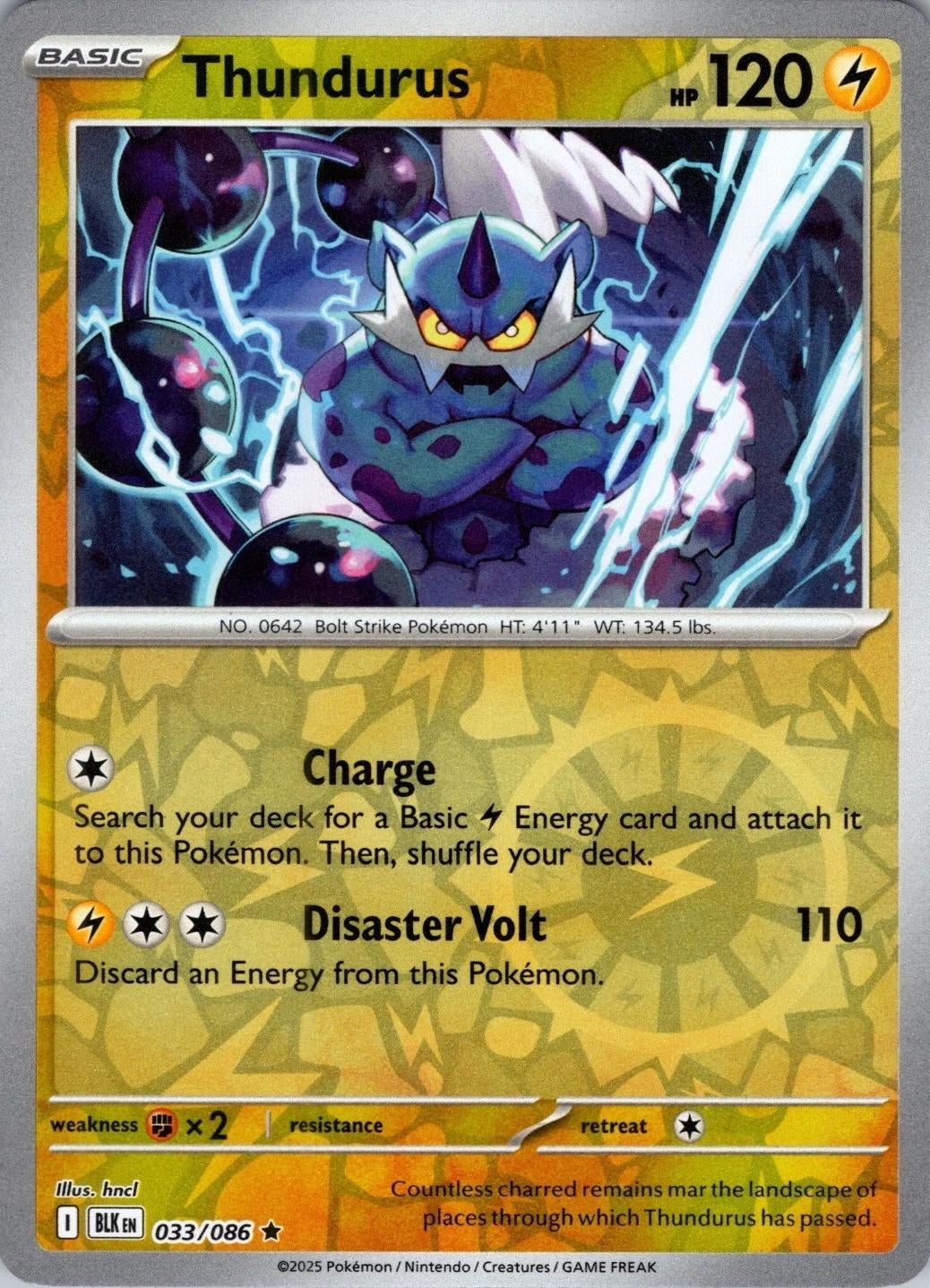 Black Bolt Thundurus #33/86 reverse holo