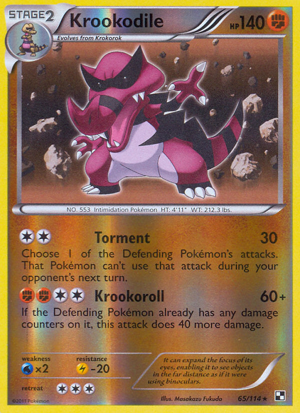 Black & White Krookodile #65/114 reverse holo