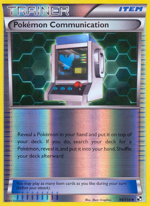 Black & White Pokemon Communication #99/114 reverse holo