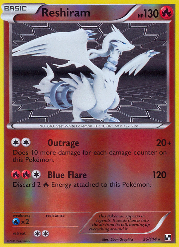 Black & White Reshiram #26/114 reverse holo