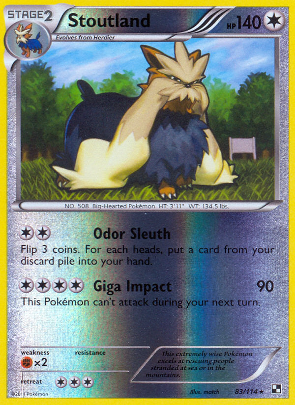 Black & White Stoutland #83/114 reverse holo