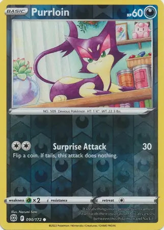 Brilliant Stars Purrloin #90/172 reverse holo