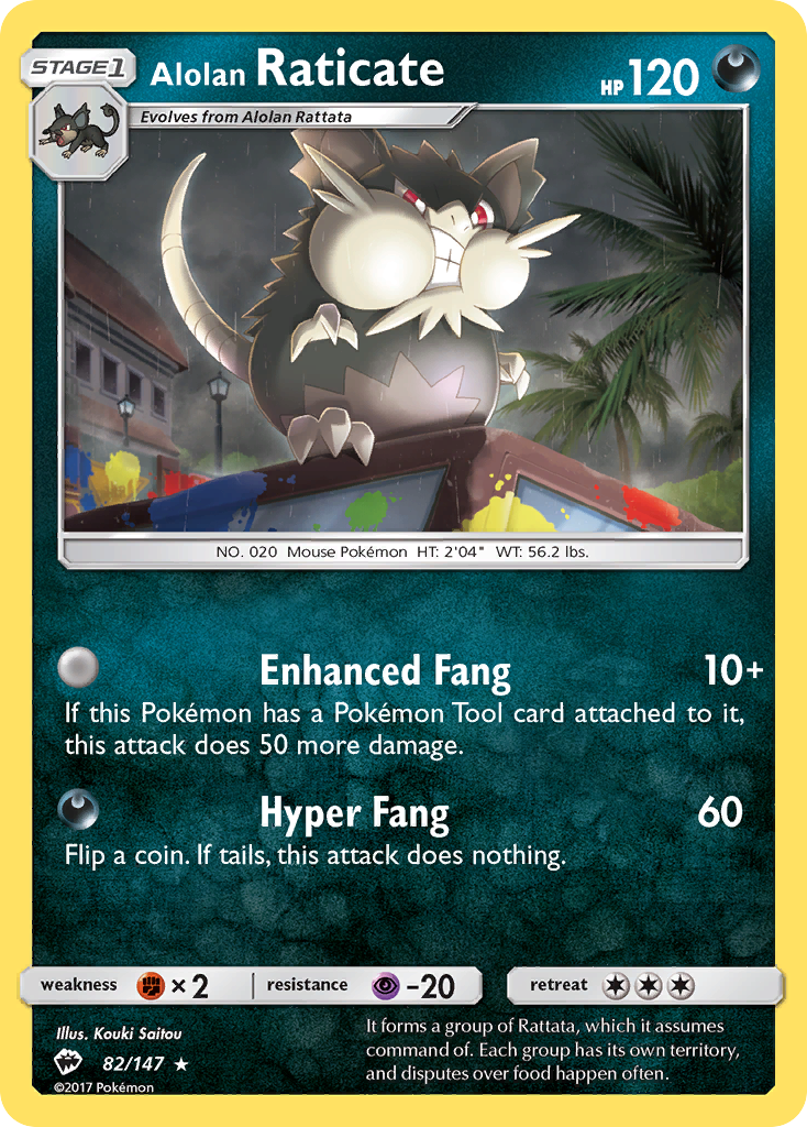Burning Shadows Alolan Raticate #82/147
