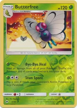 Burning Shadows Butterfree #3/147 reverse holo