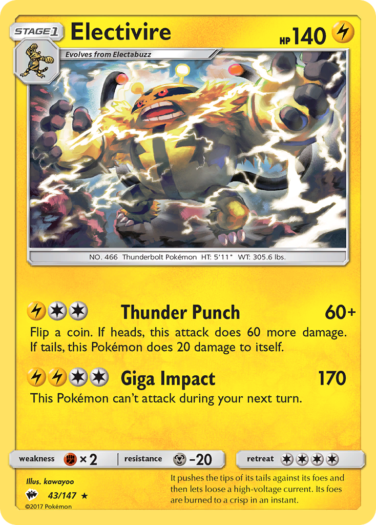 Burning Shadows Electivire #43/147