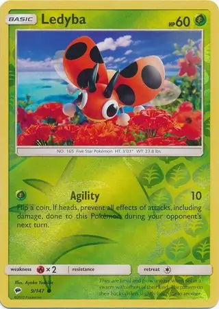 Burning Shadows Ledyba #9/147 reverse holo