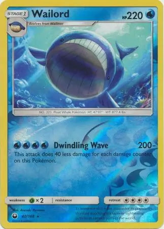 Celestial Storm Wailord #40/168 reverse holo