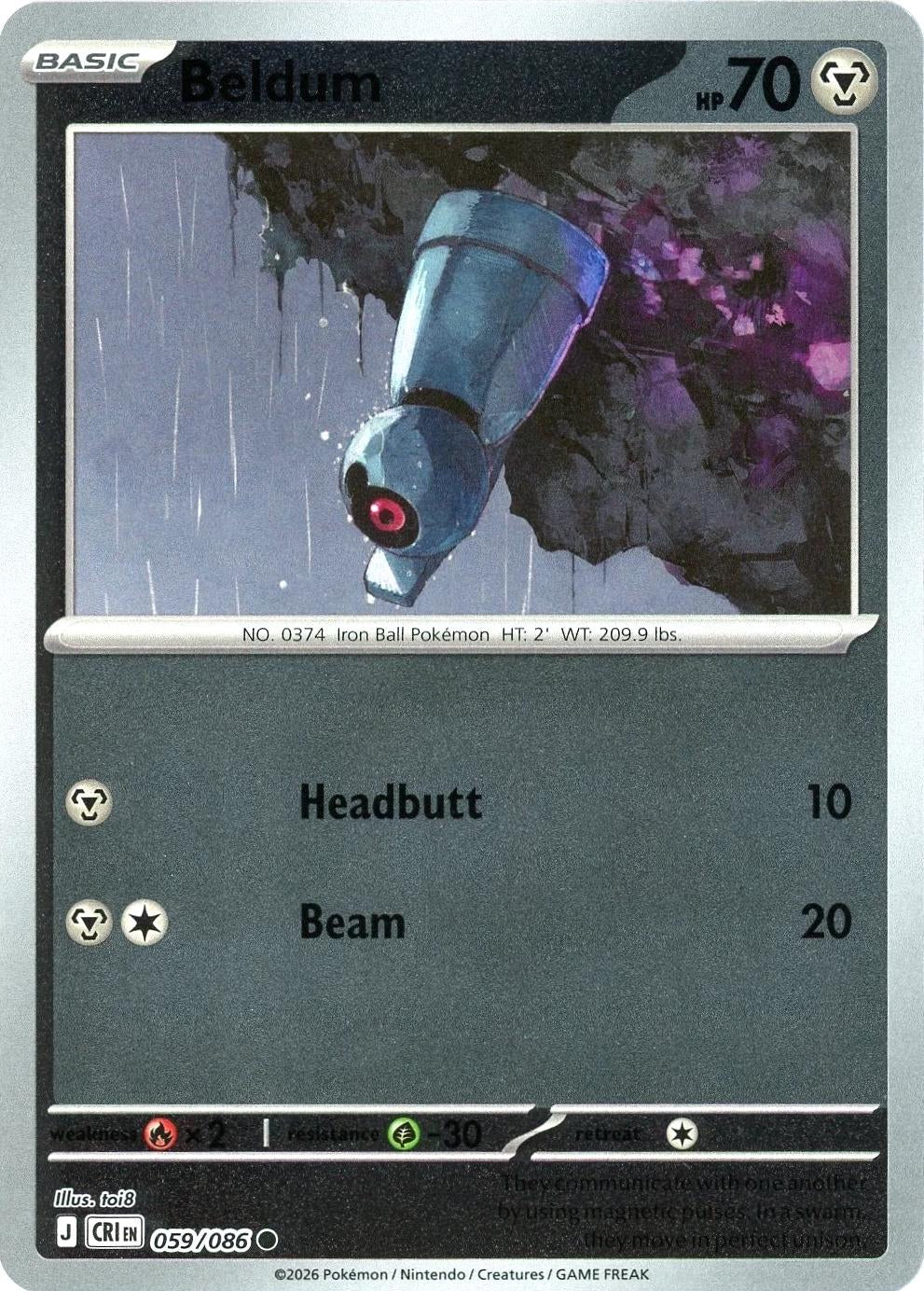 Chaos Rising Beldum #059/86 reverse holo