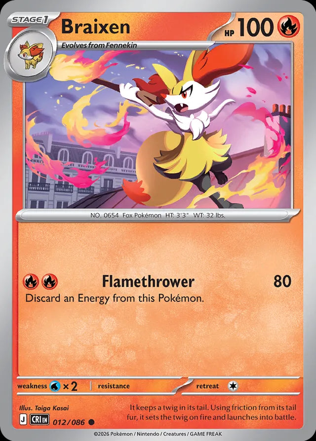 Chaos Rising Braixen #012/86